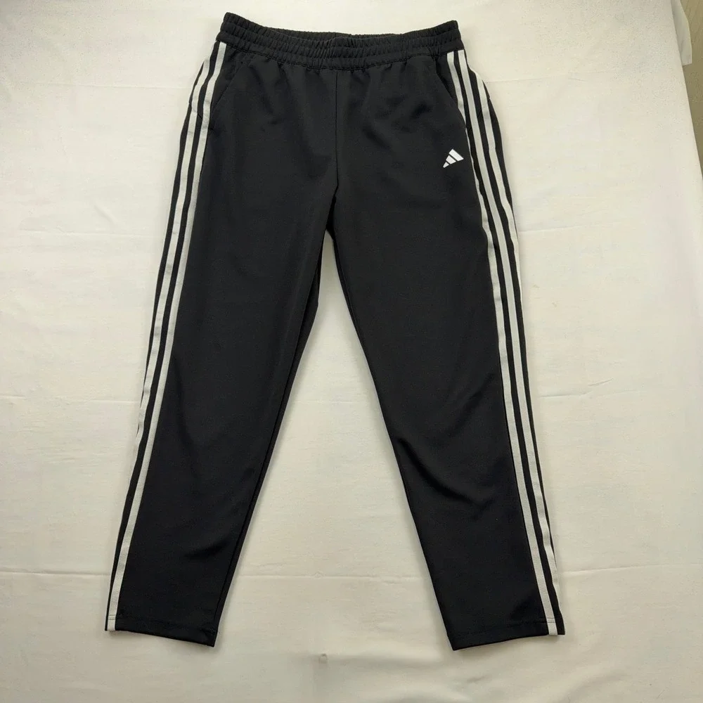 Adidas Track Pants 3 Stripe Athletic‎ Joggers Training Medium Black White
